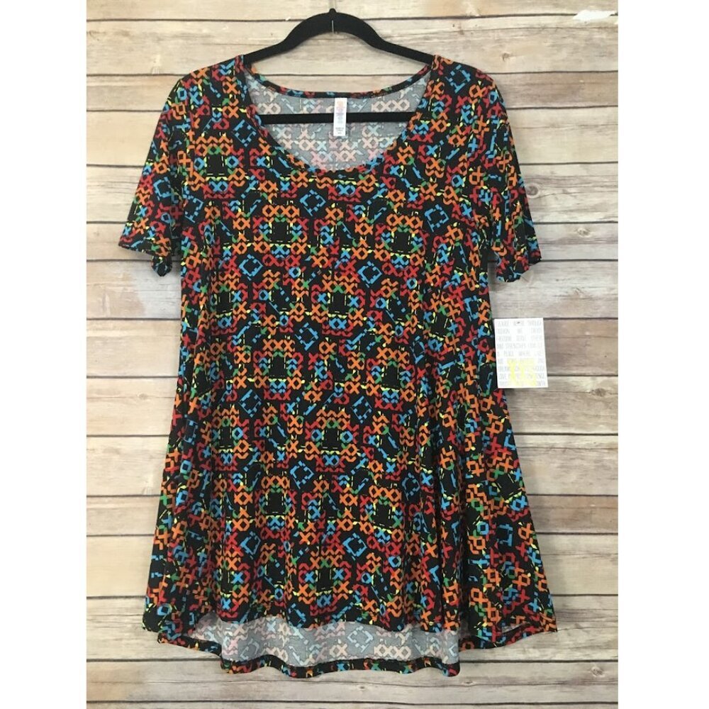 NWT Lularoe Perfect T shirt XXS Black Orange Blue 2XS Swing Top Tee NEW LLR